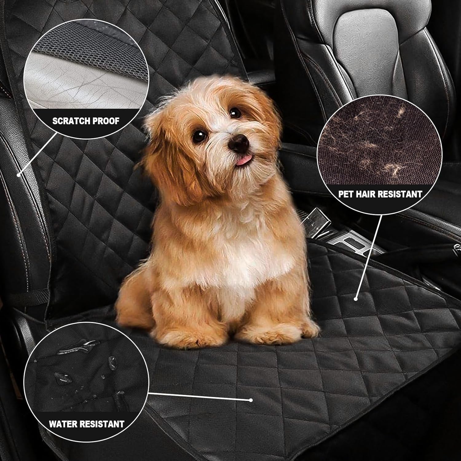 Premium Waterproof Dog Seat Covers for Cars, Trucks & SUVs - Heavy Duty, Nonslip Hammock Style, 2 Pack - Protect Your Vehicle in Style!