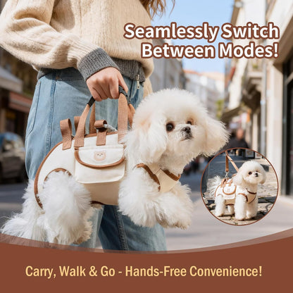 Puppy Sling Carrier Dog Lift Harness, Full Body Lift Harness for Small Dogs and Cats, Adjustable Breathable Vest Straps Portable Pet Carrier Backpack, Hands Free for Pets Cats Outdoor Travel (M)