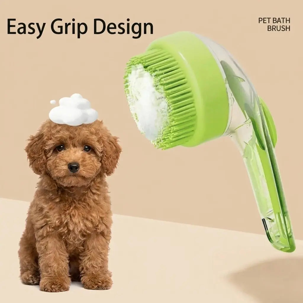 2026 New 2-In-1 Pet Bath & Grooming Deshedding Brush with Built-In Soap Dispenser, 8In×3In×4In, Gentle Massage Tool for Dogs & Cats, Boosts Beauty/Hair Care, Improves Bathing Experience, Promotes Blood Circulation