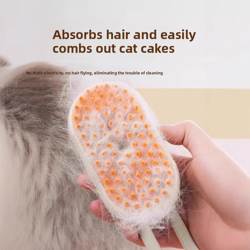 Electric Steam Grooming Brush for Cats & Dogs – 3-in-1 USB Rechargeable Spa Tool