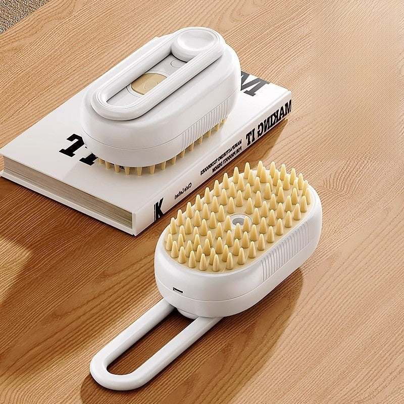 Electric Steam Grooming Brush for Cats & Dogs – 3-in-1 USB Rechargeable Spa Tool