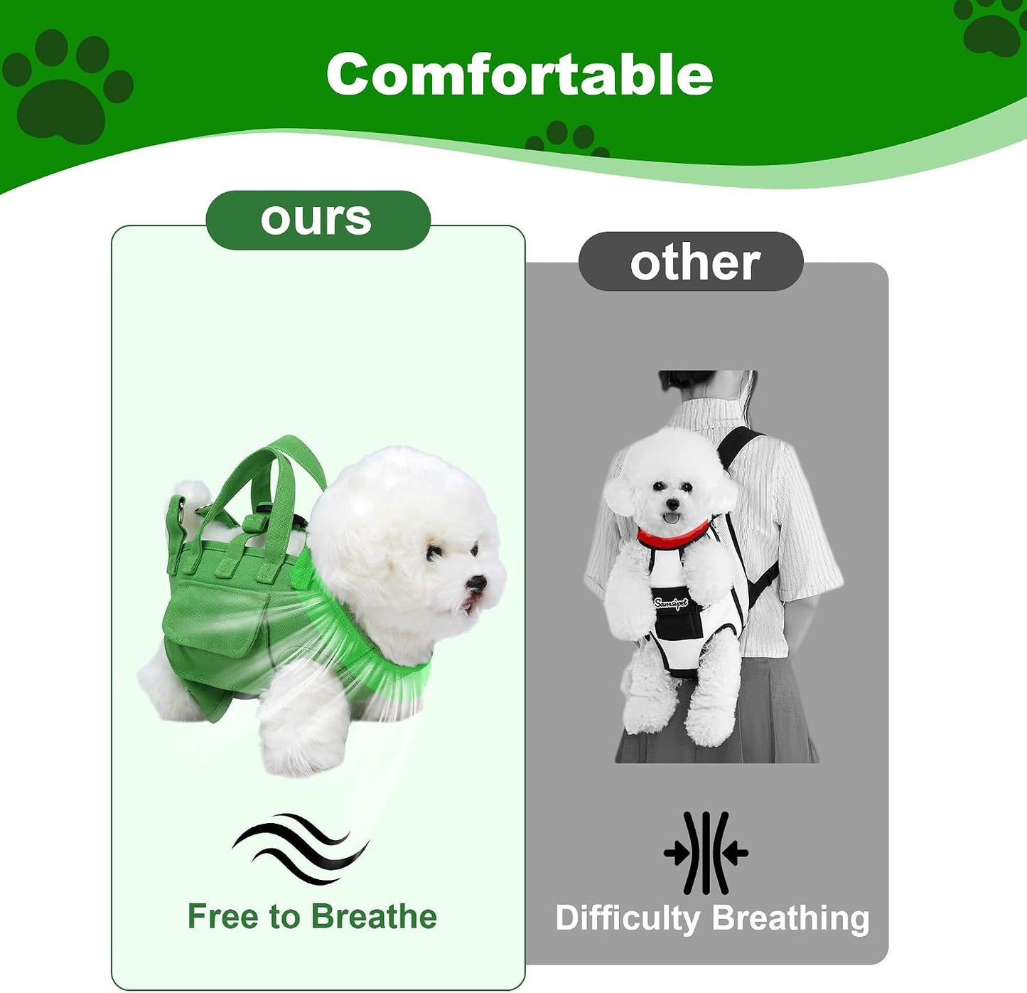 Dog Harness with Leash & Adjustable Shoulder Strap, Dog Sling Carrier for 6–16.5Lbs for Walking Travel Training