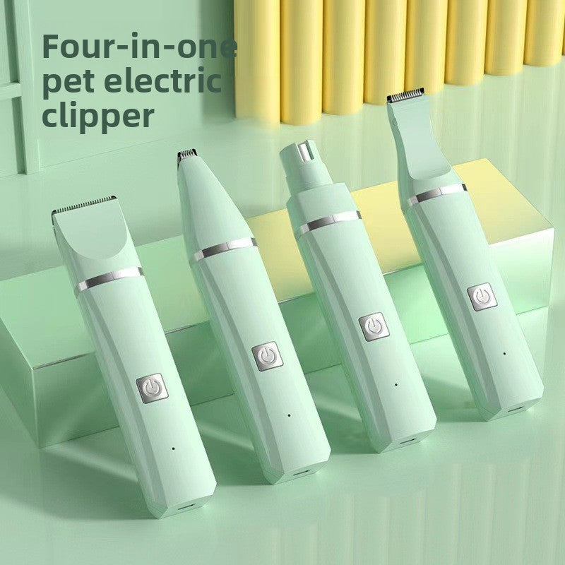 4-in-1 Electric Pet Grooming Kit – Quiet Trimmer, Clippers & Nail Grinder for Dogs & Cats