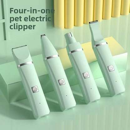 4-in-1 Electric Pet Grooming Kit – Quiet Trimmer, Clippers & Nail Grinder for Dogs & Cats