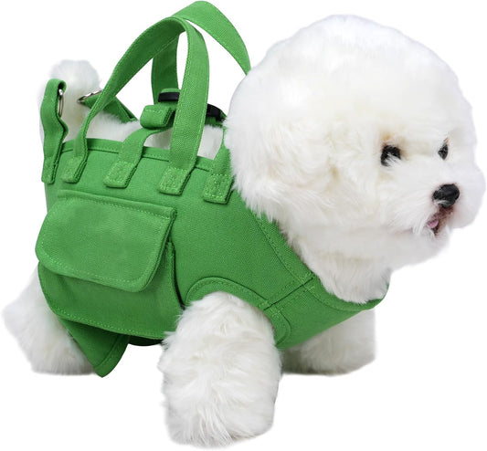 Dog Harness with Leash & Adjustable Shoulder Strap, Dog Sling Carrier for 6–16.5Lbs for Walking Travel Training