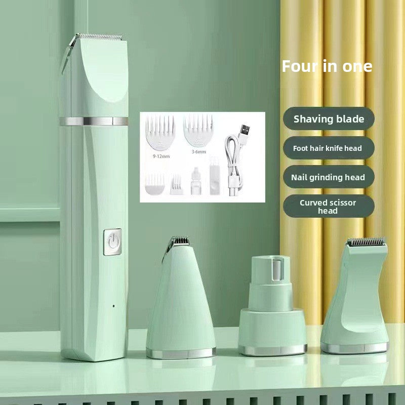 4-in-1 Electric Pet Grooming Kit – Quiet Trimmer, Clippers & Nail Grinder for Dogs & Cats