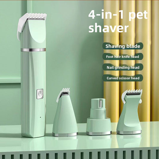 4-in-1 Electric Pet Grooming Kit – Quiet Trimmer, Clippers & Nail Grinder for Dogs & Cats