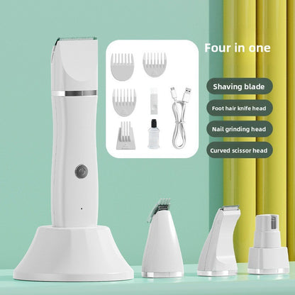 4-in-1 Electric Pet Grooming Kit – Quiet Trimmer, Clippers & Nail Grinder for Dogs & Cats