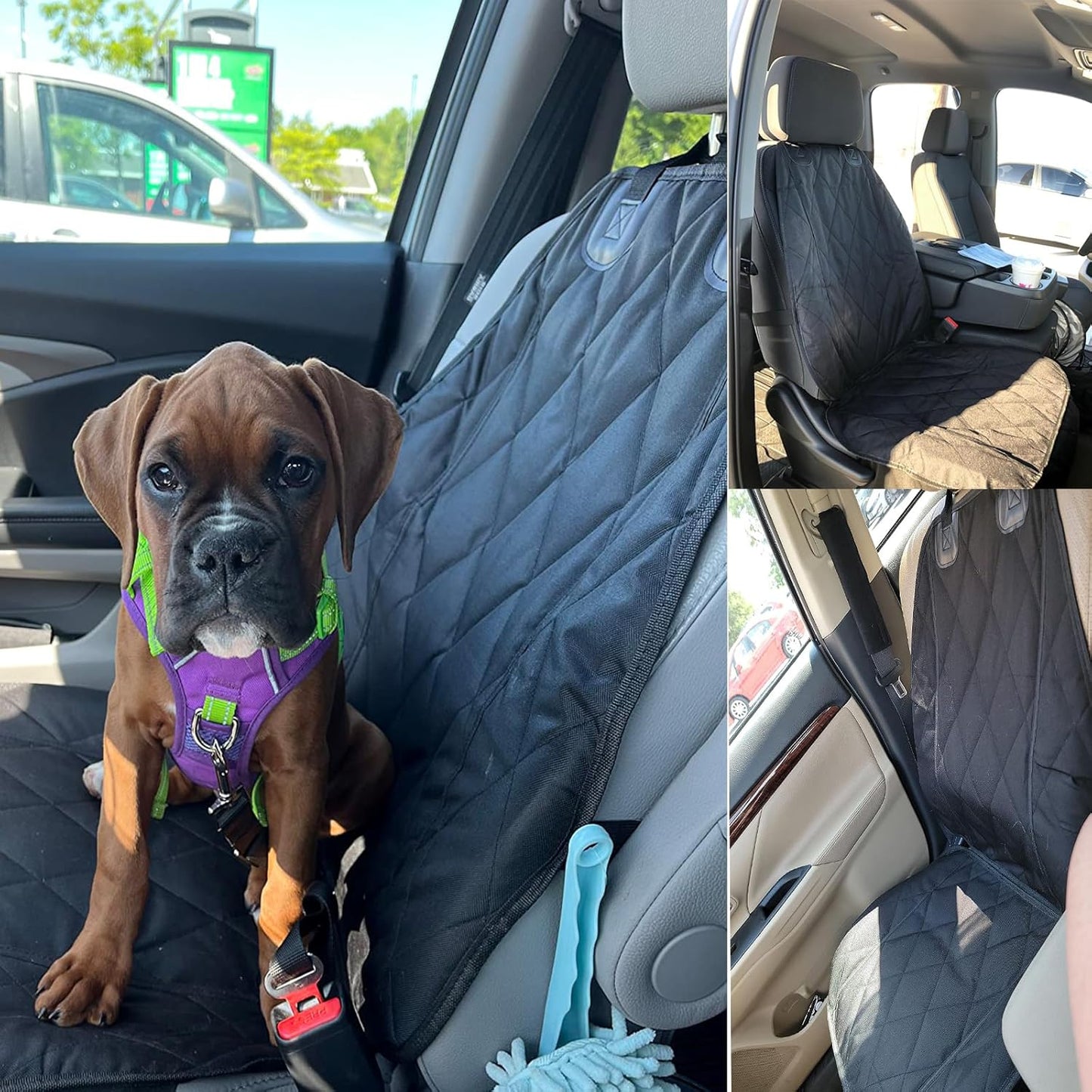 Premium Waterproof Dog Seat Covers for Cars, Trucks & SUVs - Heavy Duty, Nonslip Hammock Style, 2 Pack - Protect Your Vehicle in Style!