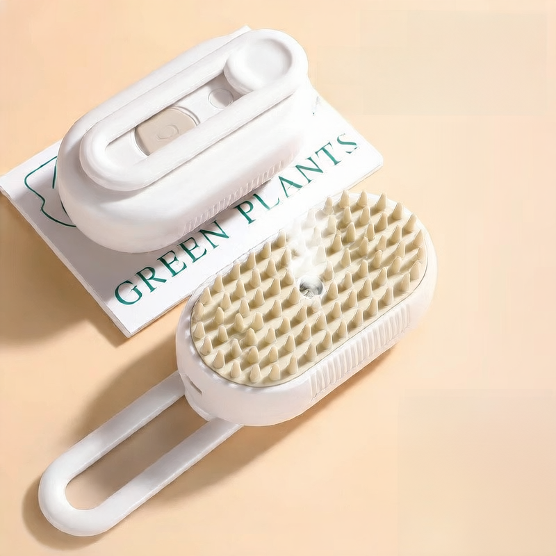 Electric Steam Grooming Brush for Cats & Dogs – 3-in-1 USB Rechargeable Spa Tool