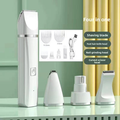 4-in-1 Electric Pet Grooming Kit – Quiet Trimmer, Clippers & Nail Grinder for Dogs & Cats
