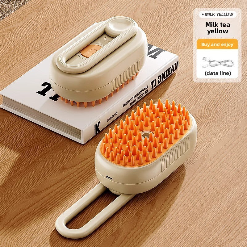 Electric Steam Grooming Brush for Cats & Dogs – 3-in-1 USB Rechargeable Spa Tool